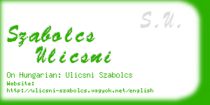 szabolcs ulicsni business card